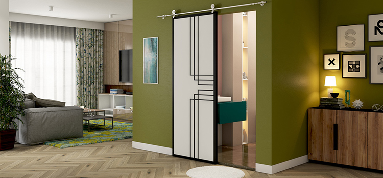 sliding bathroom door installation in Petaluma